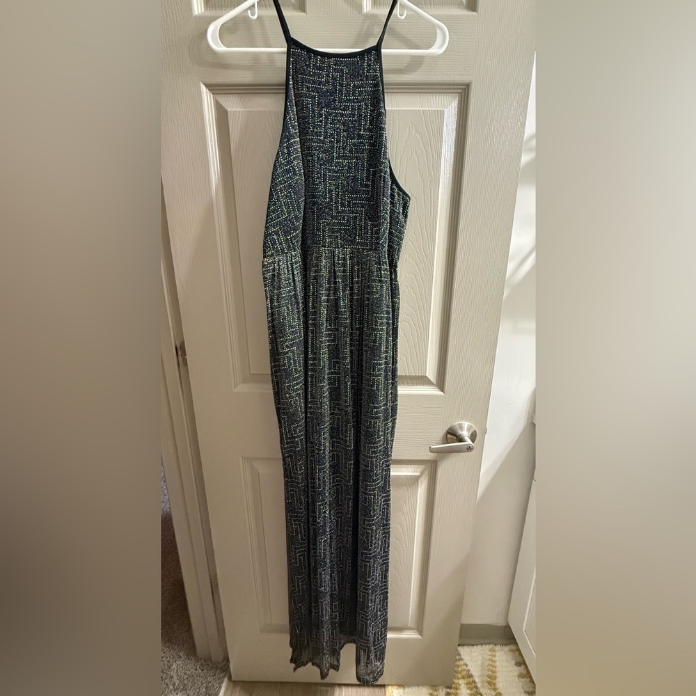 Entro Black and Gold Maxi Dress